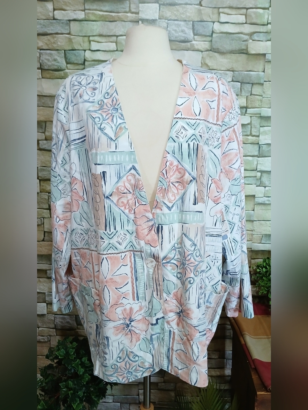 Vintage Y2K 24W Wentworth Gallery Floral Pastel Blazer